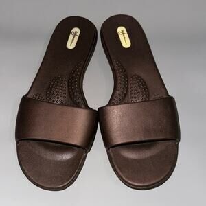 Okabashi Wynn Bronze Slip On Women's Orthopedic Massaging Slides/Sandals-Size M